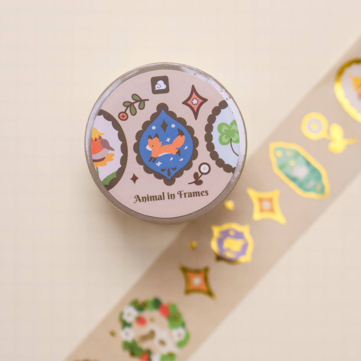 25mm Washi Tape (Foil) - Animal in Frames