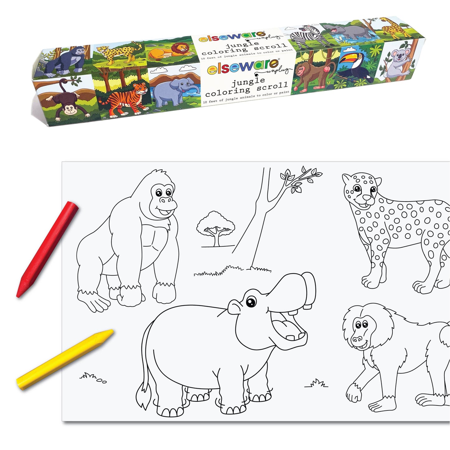 Coloring Scrolls 10ft with Adhesive Back - Jungle