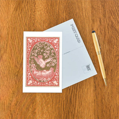 Postcard BD-102 Valentine with Dove Family