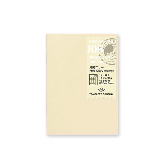 TRAVELER’S notebook - 006 Free Diary Monthly (Passport Size)
