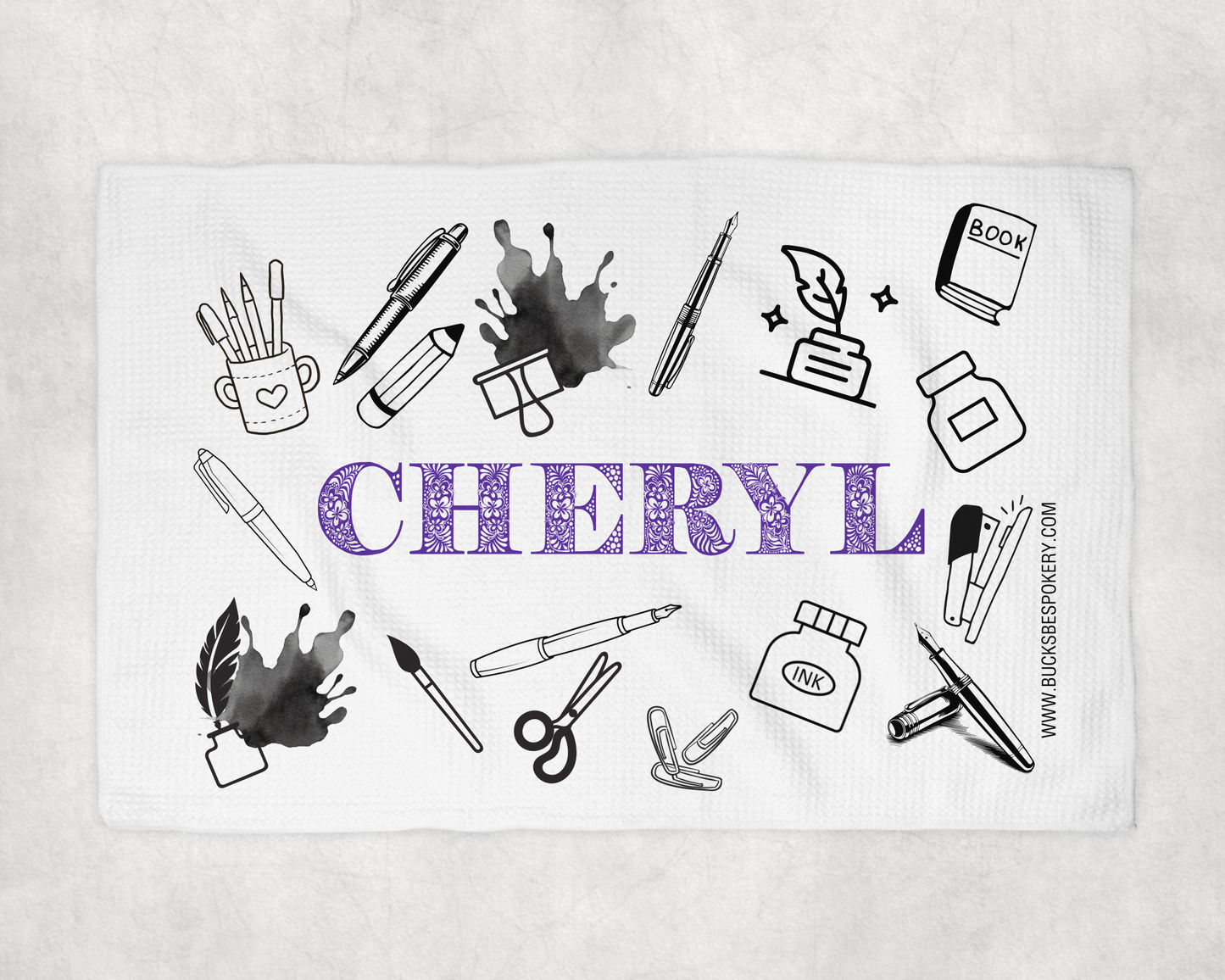 Ink Swatching Towel - Cheryl Font