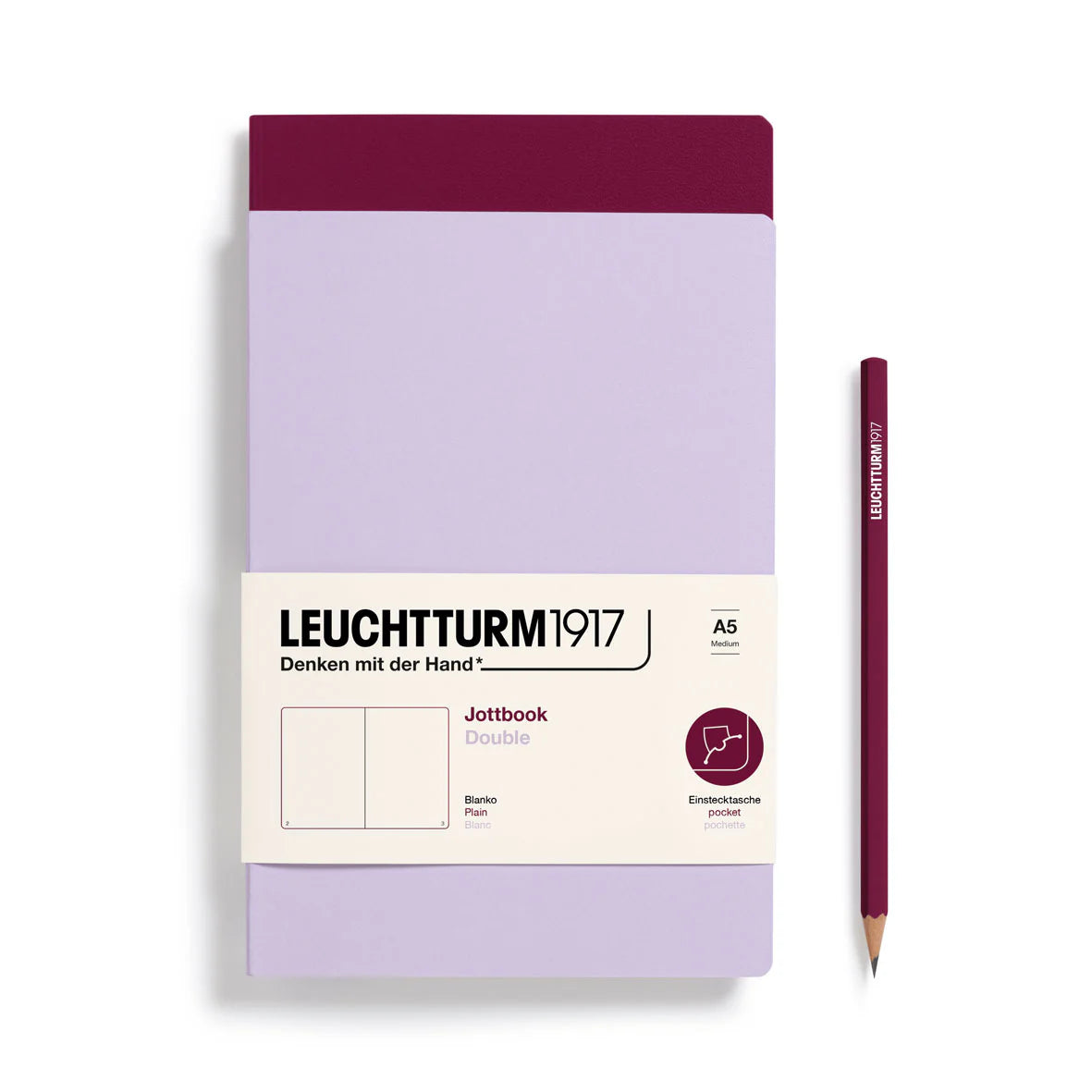 Leuchtturm 1917 - Jottbook Double, 59 numbered pages, Pack of 2 A5