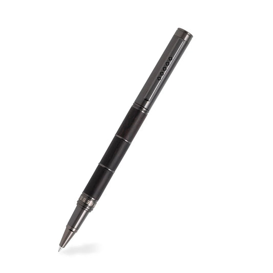 Tom Hessin Revolution pen, dark grey with ridged barrel and metal clip