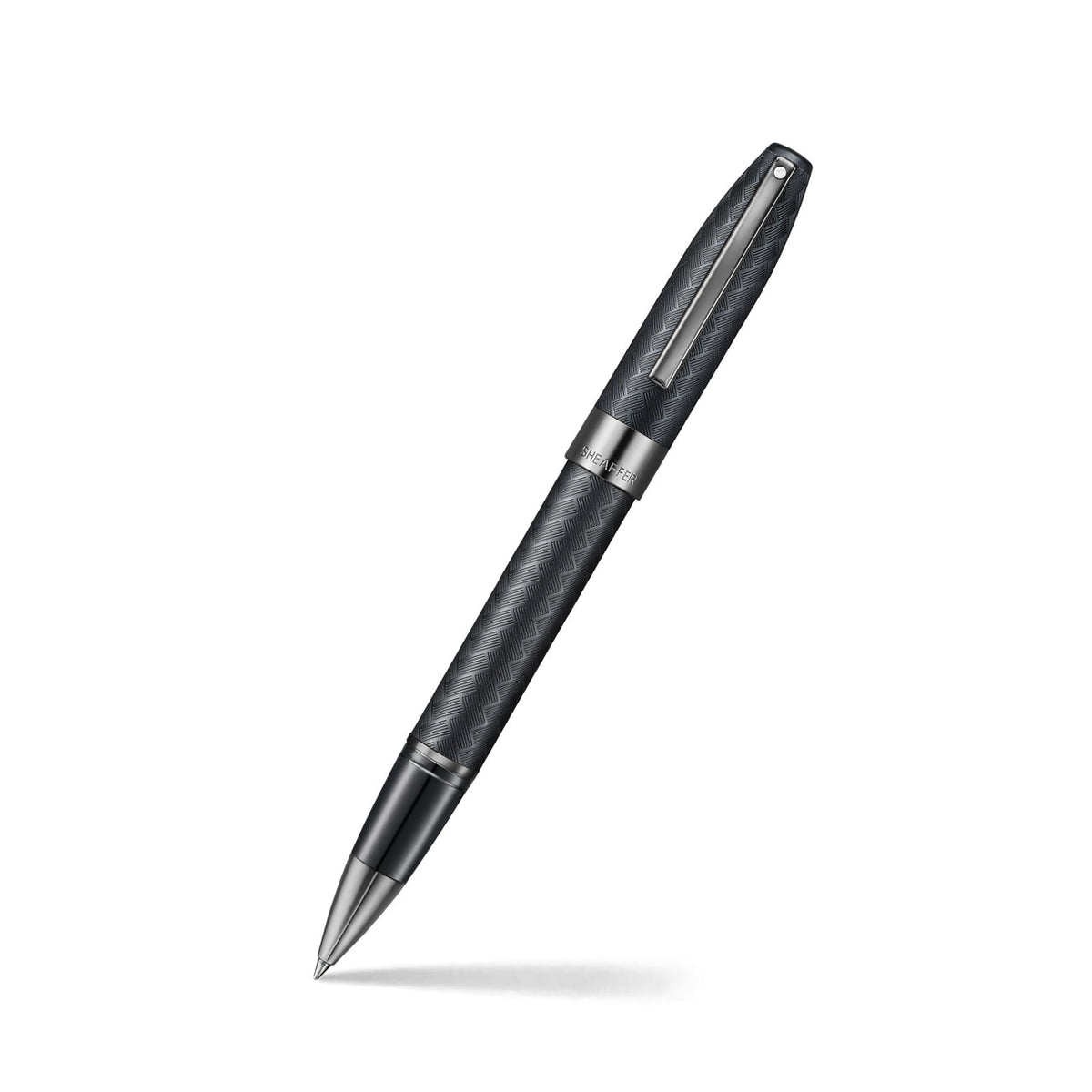 Sheaffer Legacy Chevron 9066 Matte Black Rollerball Pen with PVD Gunmetal Trims