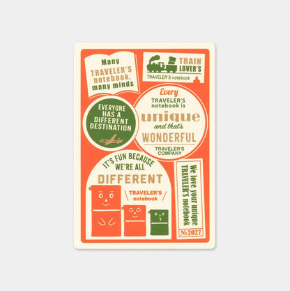 Pencil board reverse side with colorful notebook slogans and illustrations