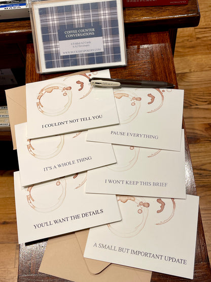 Coffee Counter Conversation Notecard Set (6 cards)