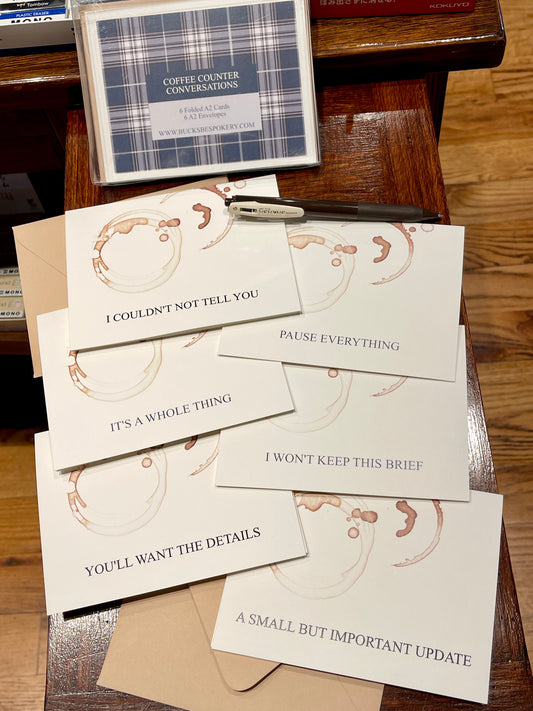 Coffee Counter Conversation Notecard Set (6 cards)