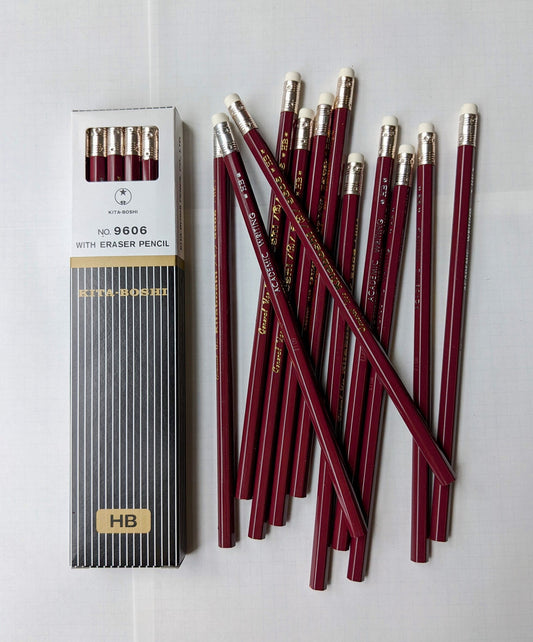 12 pencils - HB with eraser