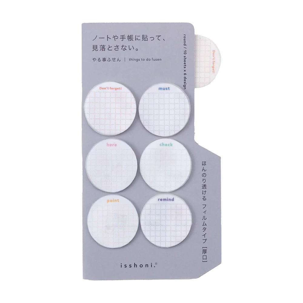 Film index sticky notes circles grid