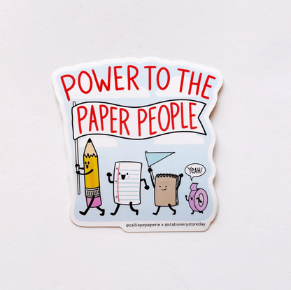 Stationery Store Day Power To The Paper People Sticker