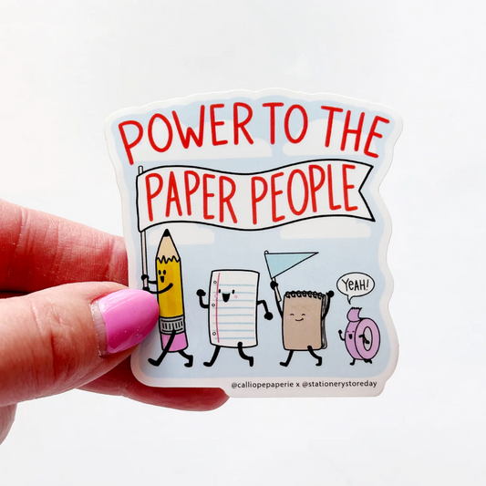 Stationery Store Day Power To The Paper People Sticker