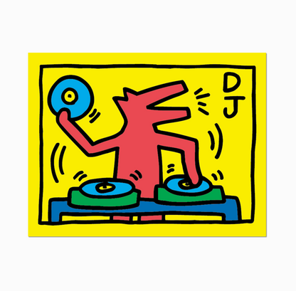 Dj Dog By Keith Haring - Die-Cut Sticker
