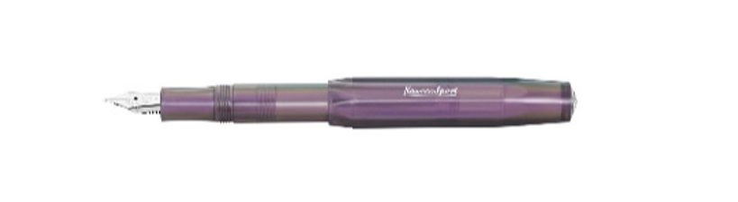 Purple Kaweco Lunar fountain pen with visible nib and metallic barrel