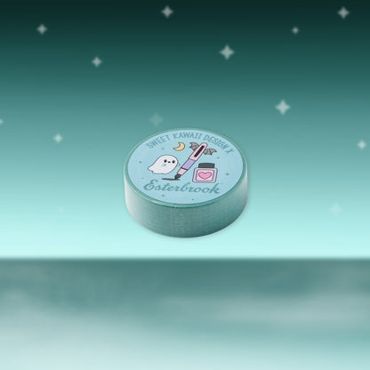 Pastel Halloween washi tape roll with bunny and ghost logo design