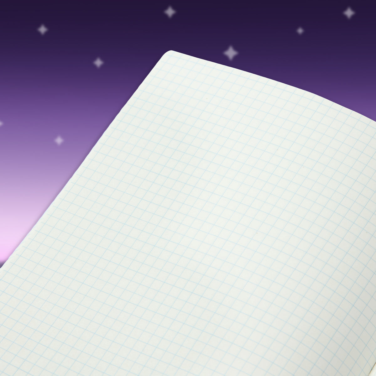 Light grid paper sheet with thin blue lines for writing