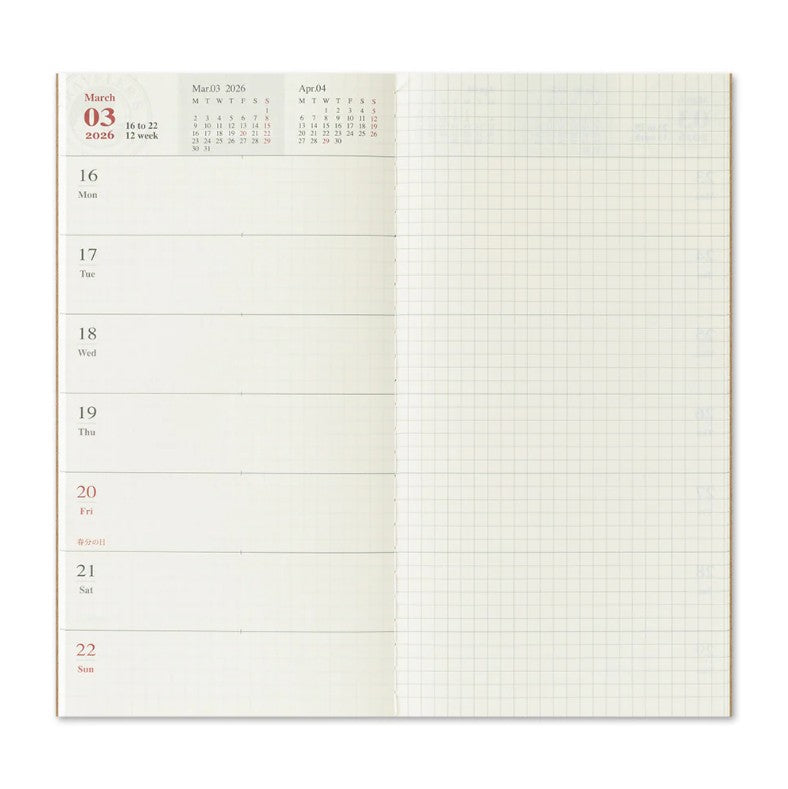TRAVELER'S notebook - 2026 Weekly + Memo (Regular Size)