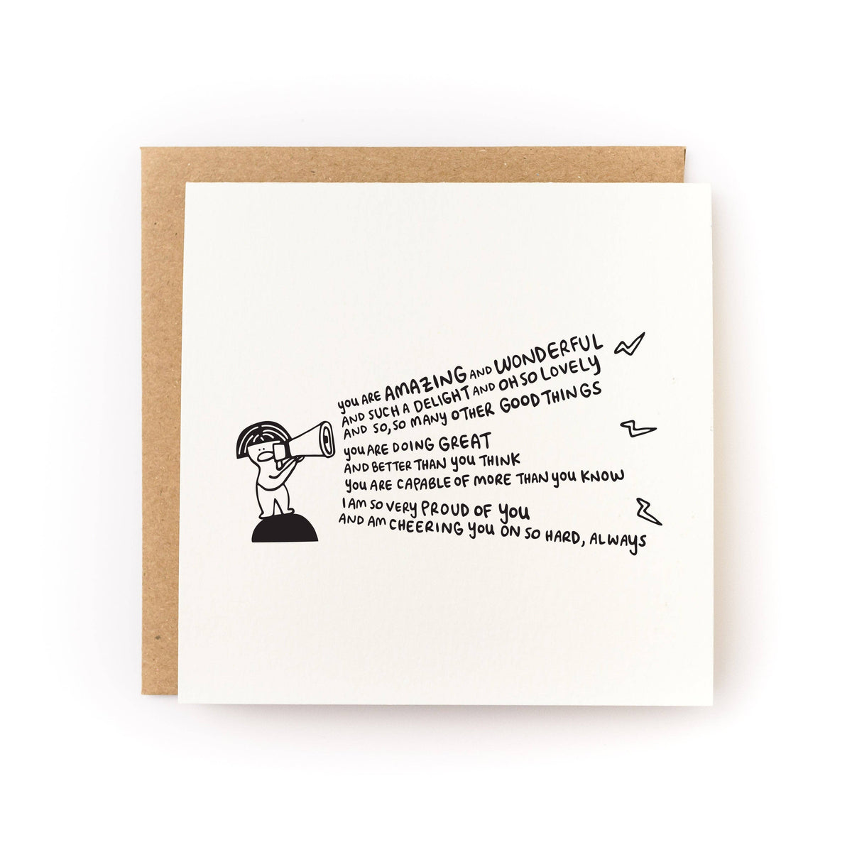 Cheering You On Encouragement Card - Letterpress Printed