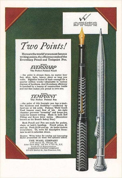 Postcard LT-252 Fountain Pen and Pencil Advertisement