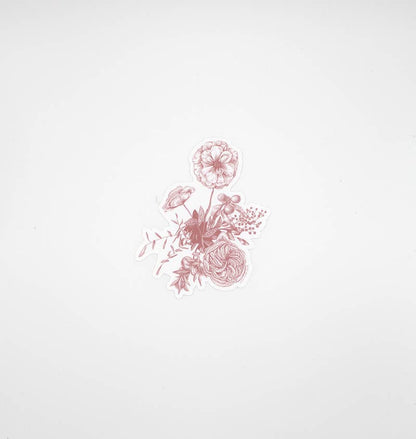 Pink Coral Floral Sticker - 4"