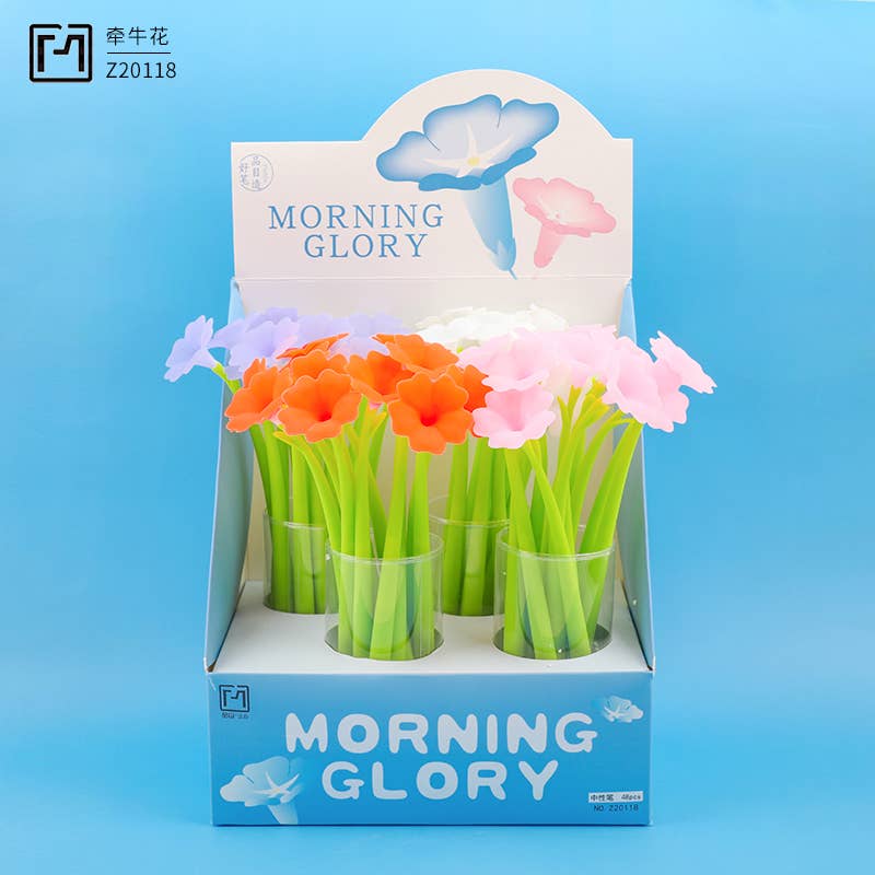Morning Glory Flower Wiggle Pad Gel Pen