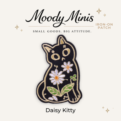 Daisy Kitty Embroidered Patch