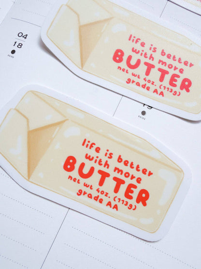 Kuboandlucy Stationery Co | Life is Better with Butter Matte Vinyl Sticker