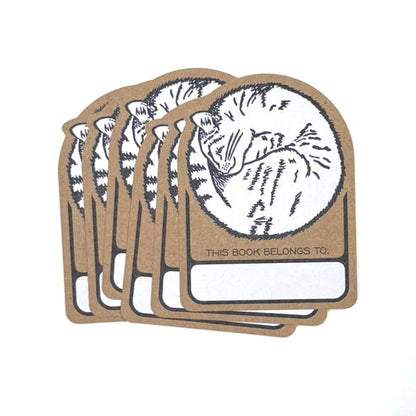 Bookplate Sticker Pack of 6 - CAT