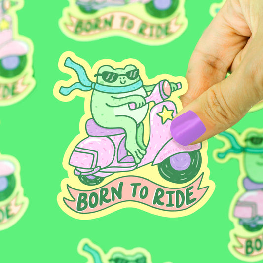 Born to Ride Frog Motorcycle Funny Car Decal Vinyl Sticker