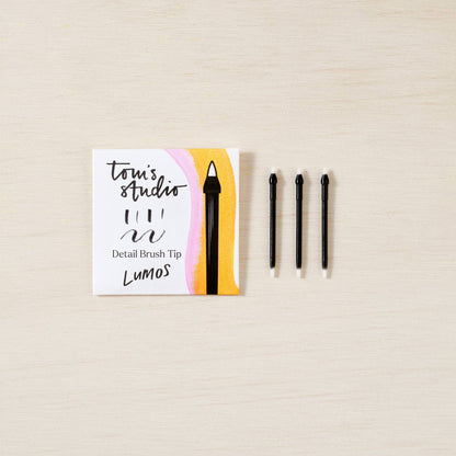 Lumos Studio detail brush tip set, pack of 3 with black markers