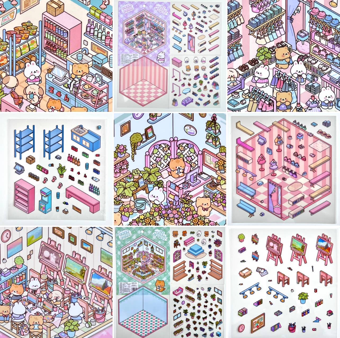3D Diorama Stores Stickers