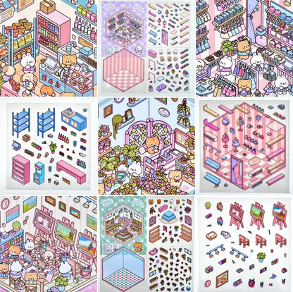 3D Diorama Stores Stickers