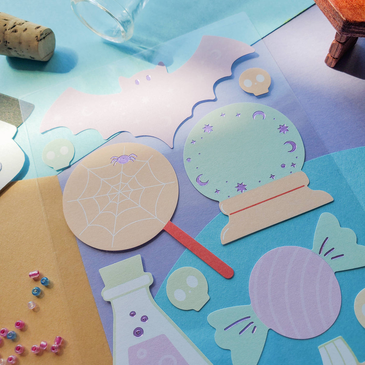 Pastel Halloween Labels Sticker Sheet