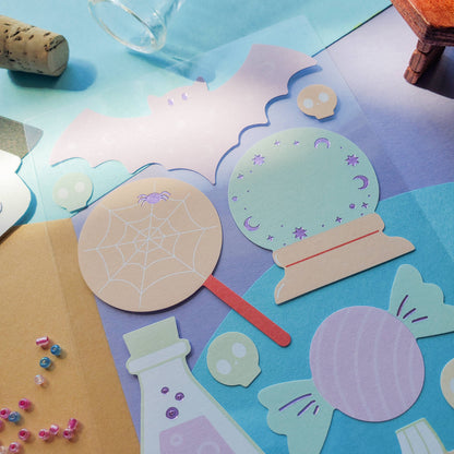Pastel Halloween Labels Sticker Sheet
