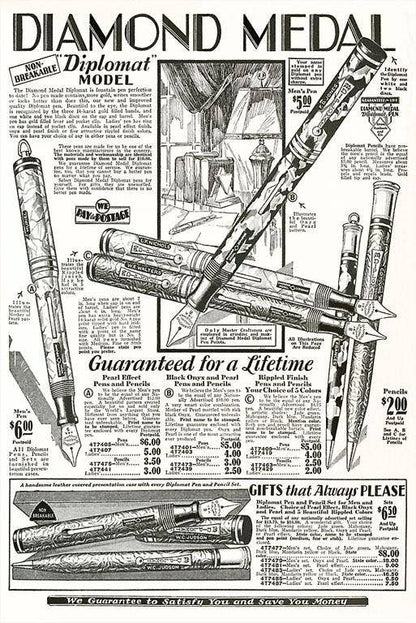 Postcard LT-250 Fountain Pen Catalog