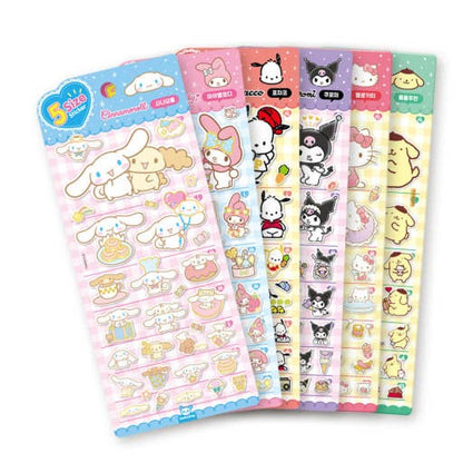 Sanrio Characters 5 Sizes Jelly Coating Stickers