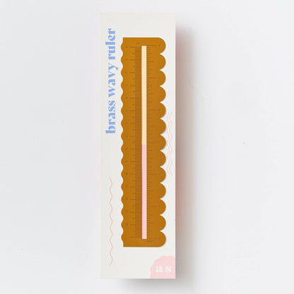 Wavy Brass Ruler - Creative Desktop Tool