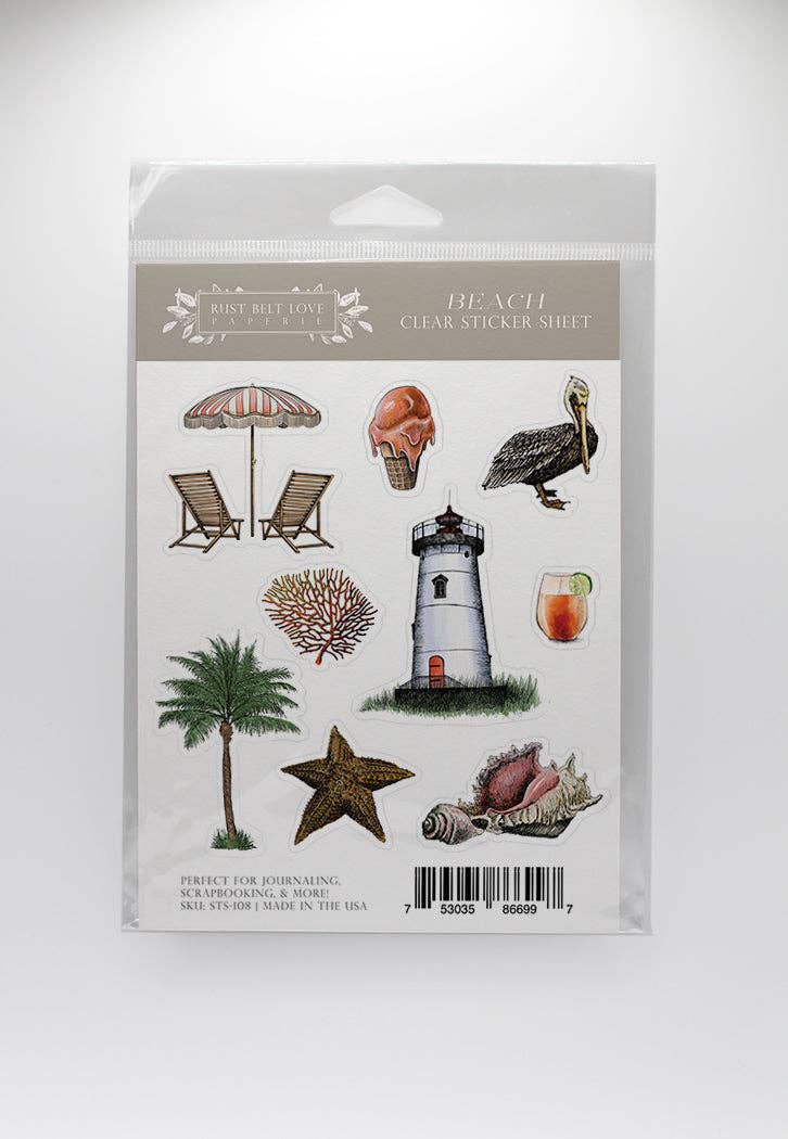Beach Clear Sticker Sheet