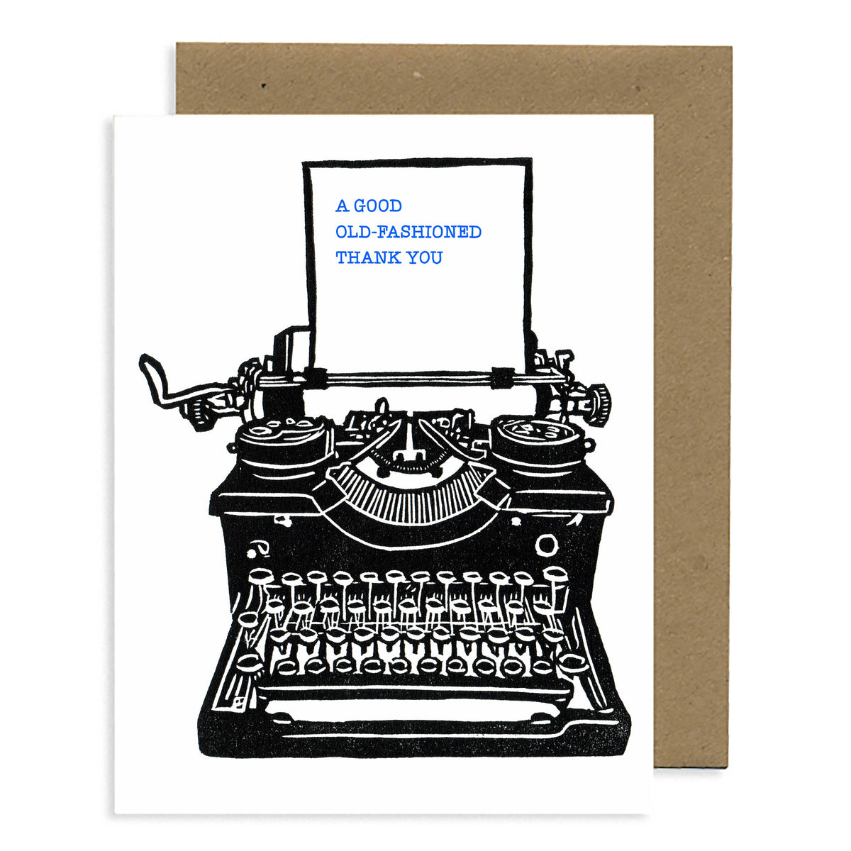 Typewriter-Thank You LETTERPRESS CARD