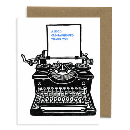 Typewriter-Thank You LETTERPRESS CARD