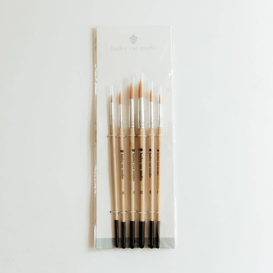 Round Tip Watercolor Brush Set -- 6 piece