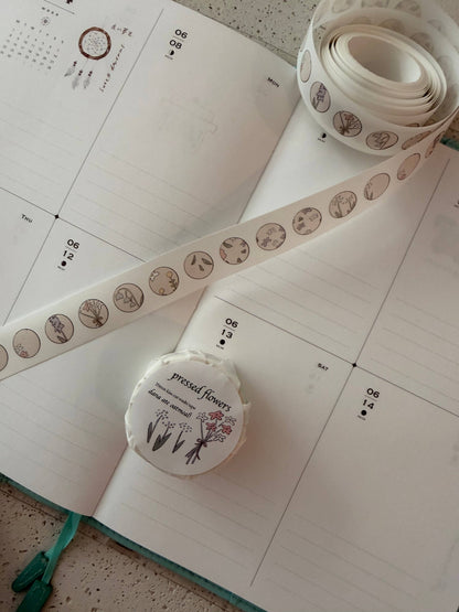 Pressed flowers kiss cut washi tape