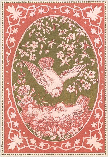 Postcard BD-102 Valentine with Dove Family