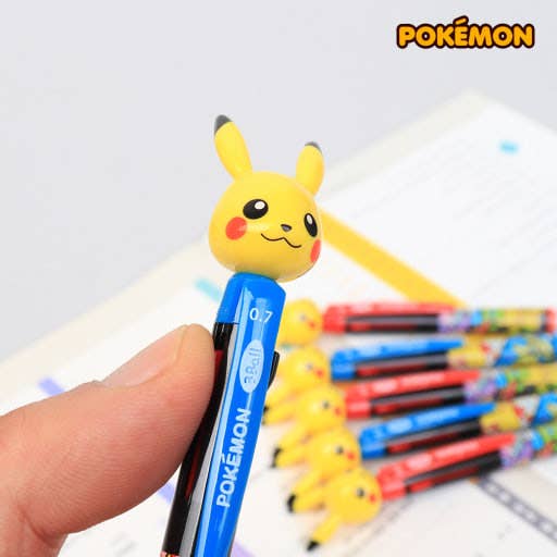 Pokémon Mascot 3Color Ballpoint Pen – Pikachu Topper