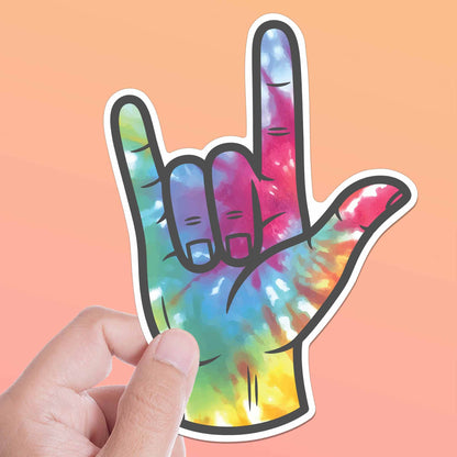 Tie Dye I Love You Sticker