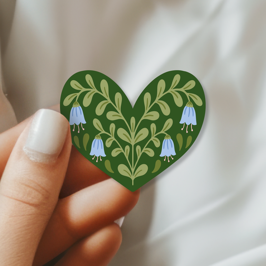 Floral Heart Waterproof Vinyl Sticker | Valentine's Day