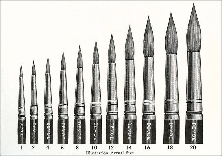Postcard AT-252 Variety of Paint Brushes