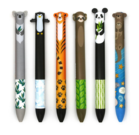 Twice As Nice Cute Creatures 2 Color Click Pen - Panda