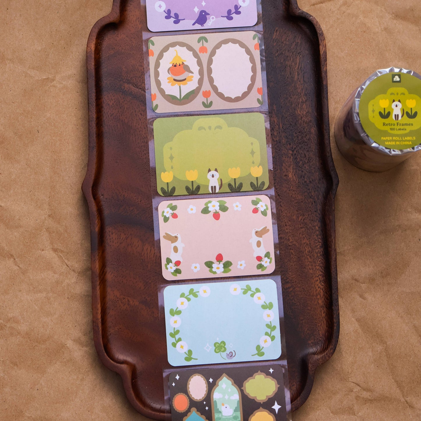 Paper Roll Labels - Retro Frames