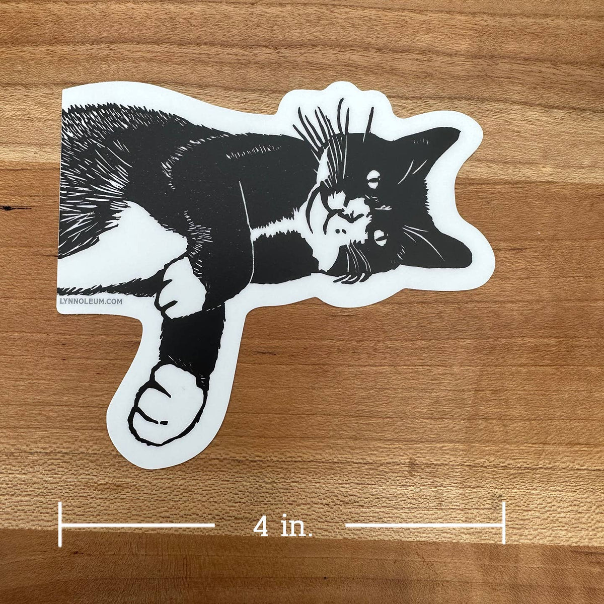 Tuxedo Cat (half) STICKER