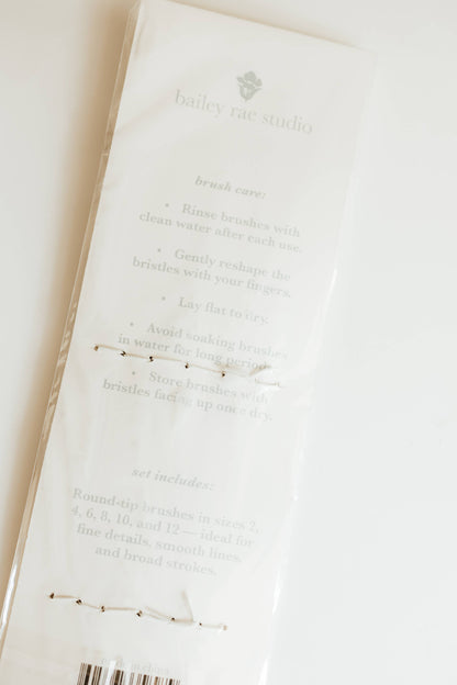 Round Tip Watercolor Brush Set -- 6 piece